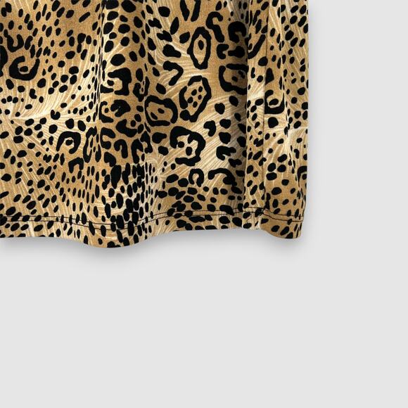 Y2k Vintage Stephen and Casey Leopard Print Sleeveless Mock Neck Top - Picture 3 of 6
